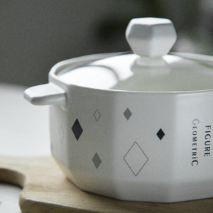 Nordic Shapes Ceramic Casserole With Lid Casserole June Trading   