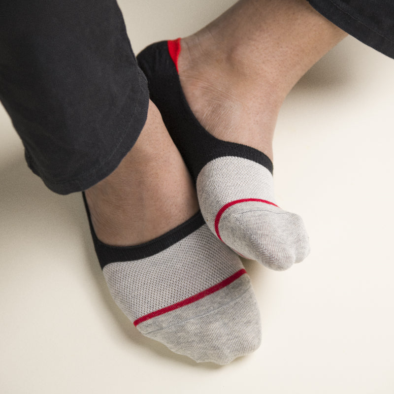Red & Black Block Pattern Socks Men Sock ERL   