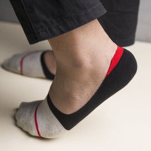 Red & Black Block Pattern Socks Men Sock ERL   