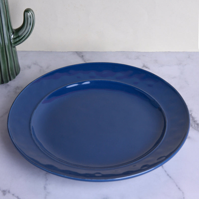 Azure Blue Hammered Dinner Plate (10 Inches) Dinner Plates June Trading   
