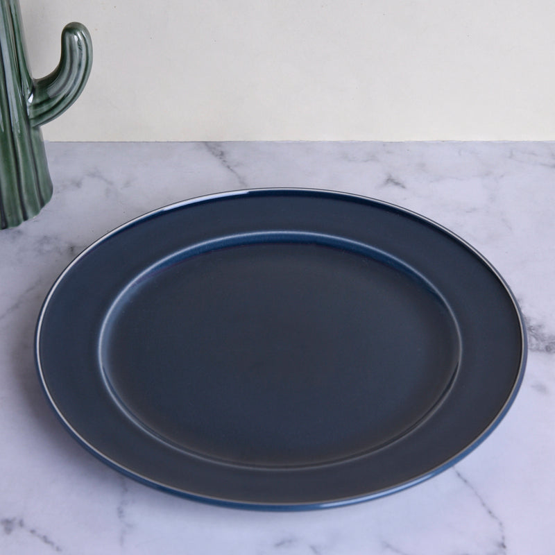 Azure Blue Hammered Dinner Plate (10 Inches) Dinner Plates June Trading   