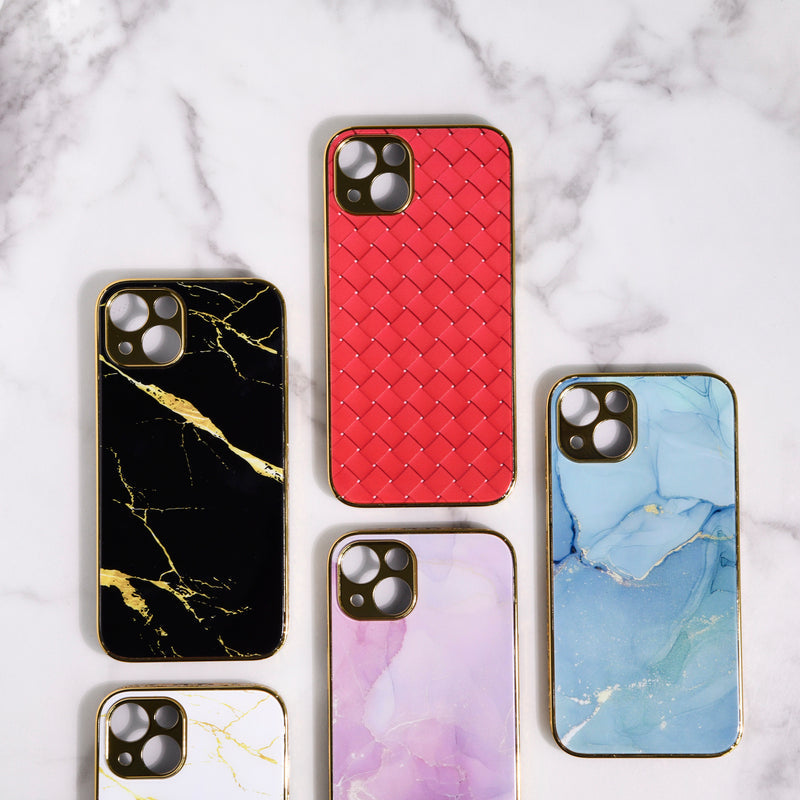 Marble Pattern Rose Gold Edge iPhone 14 Case iPhone 14 June Trading   