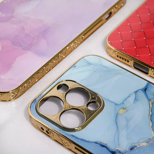 Marble Pattern Rose Gold Edge iPhone 12 Pro Max Case iPhone 12 Pro Max June Trading   