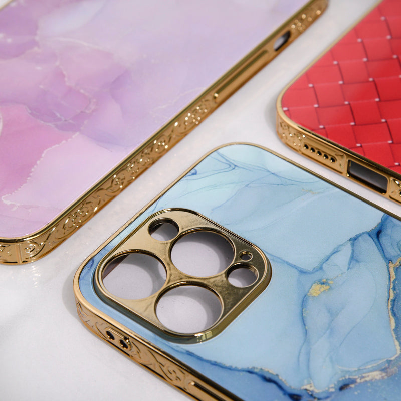 Marble Pattern Rose Gold Edge iPhone 12 Pro Max Case iPhone 12 Pro Max June Trading   