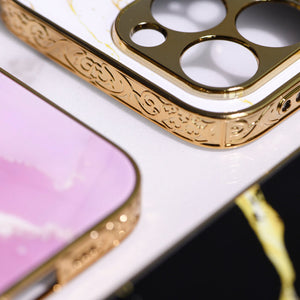 Marble Pattern Rose Gold Edge iPhone 13 Pro Case iPhone 13 Pro June Trading   