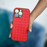 Marble Pattern Rose Gold Edge iPhone 13 Pro Max Case iPhone 13 Pro Max June Trading Tiling Red  