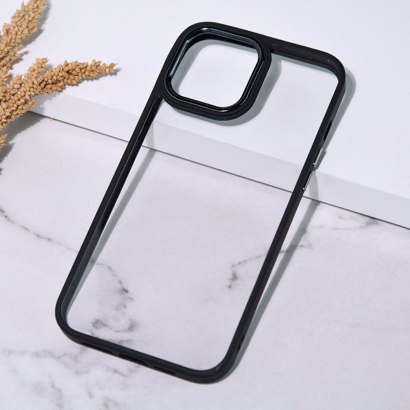 Apple iPhone 12 Acrylic Edge Metallic Transparent Case iPhone 12 June Trading Jade Black  