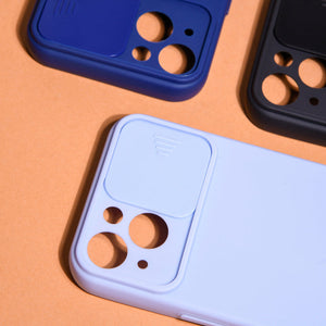 Solid Colour Silicon Case With Camera Slider For Apple iPhone 12 Pro Max iPhone 12 Pro Max June Trading   
