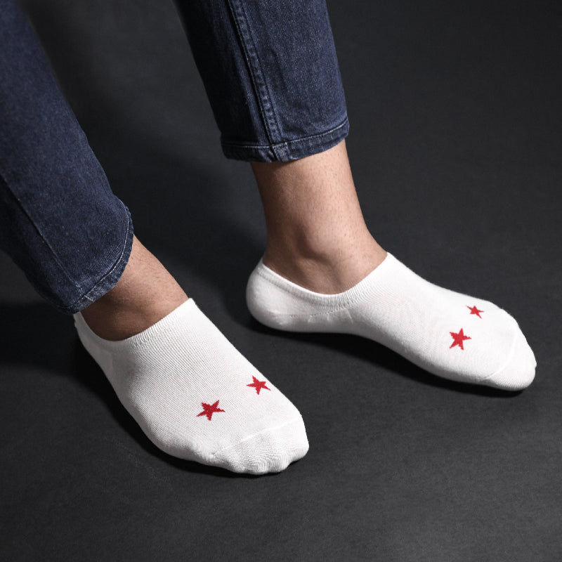 Carmine Red Stars Socks
