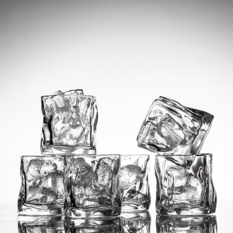 Crimpled Icy-Tint Glass (Set of 6) Glasses June Trading   