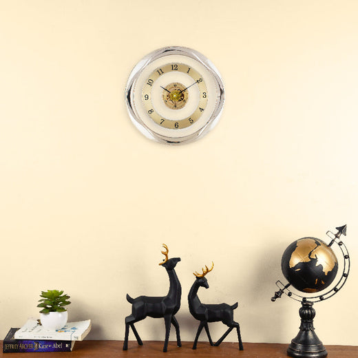 Gold & Silver Mechanic Wall Clock Wall Clocks June Trading   