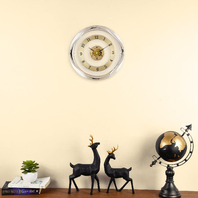 Gold & Silver Mechanic Wall Clock Wall Clocks June Trading   