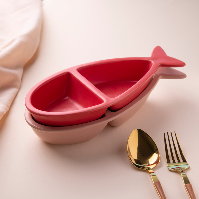 Sectioned Fish Plates Snack Plate June Trading   