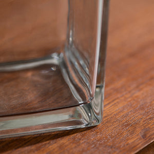 Minimalist Square Clear Glass Vase Vases June Trading   