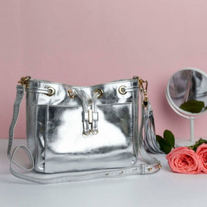 The Diva in You-Sling Bag Women Sling Bag Pipa Box Silver  