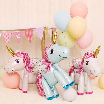 White Unicorn Balloon Balloon June Trading   