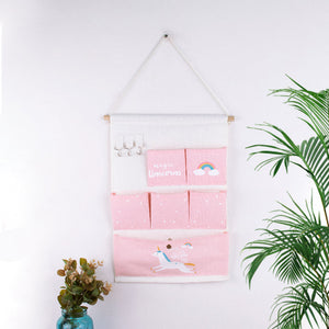 Unicorn Hanging Organizer (6 Pockets) Hanging organisers June Trading Lemonade Pink  