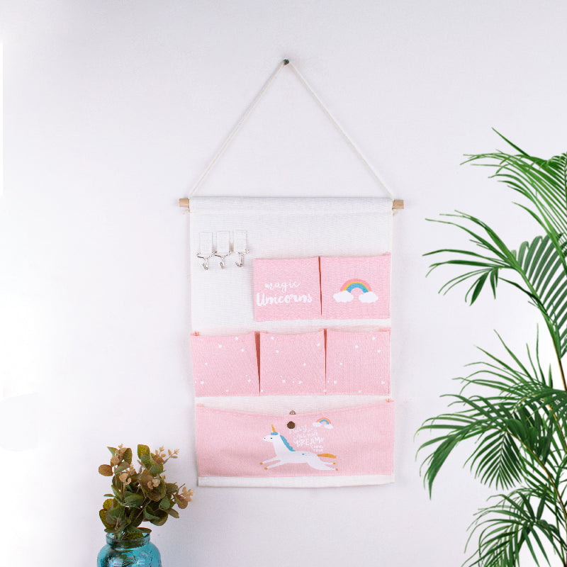 Unicorn Hanging Organizer (6 Pockets) Hanging organisers June Trading Lemonade Pink  