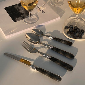 Pewter Accent Regal 24 Piece Cutlery Set Cutlery June Trading   