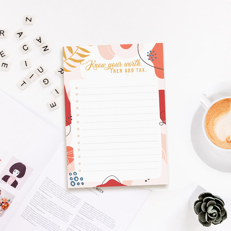 Know Your Worth Tear-Away Notepad Planners June Trading   