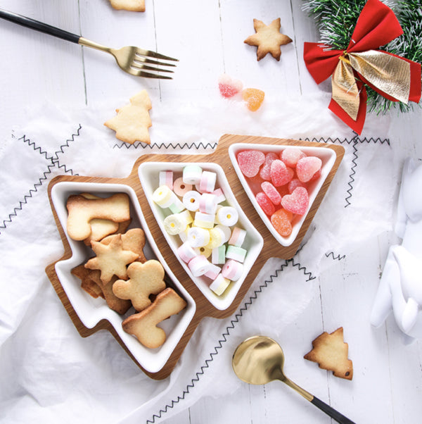 Christmas Tree Shaped Serving Tray Serving Plates June Trading   
