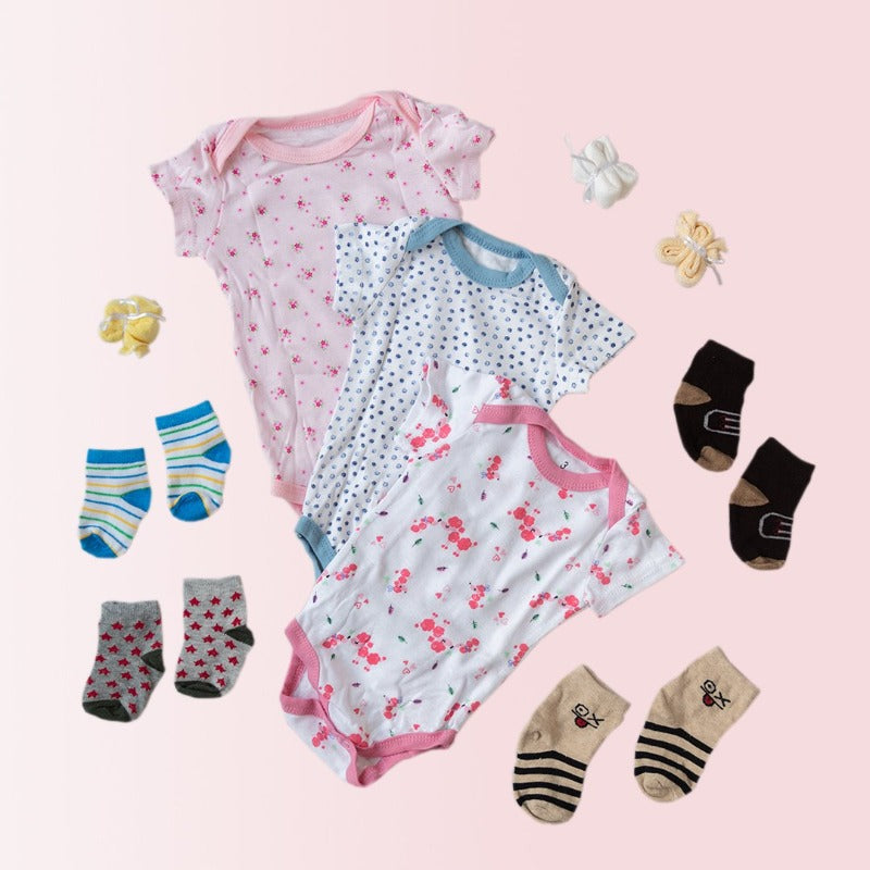 Baby Poodle Print Romper Set - (Pack of 10) Baby Gift Set June Trading   