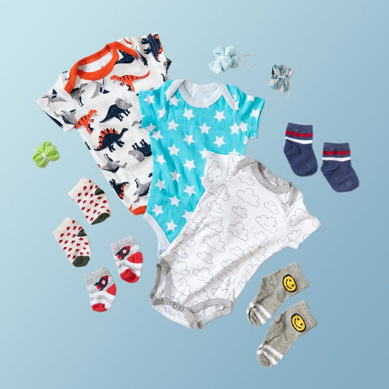 Baby Dinosaur Print Romper Set - (Pack of 10) Baby Gift Set June Trading   