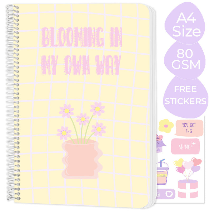 A4 Spiral Notebook "Blooming In My Own Way"