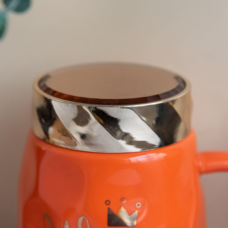 Trendy Ceramic Mug With Screw-On Lid Coffee Mugs June Trading   