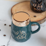 Trendy Ceramic Mug With Screw-On Lid Coffee Mugs June Trading Fern Green  