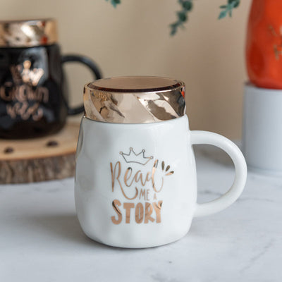 Trendy Ceramic Mug With Screw-On Lid Coffee Mugs June Trading   