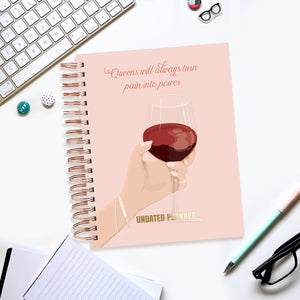 Undated Yearly Planner - Queens Turn Pain Into Power (2023 Collection) + Ultimate Sticker Book Undated Planners June Trading   