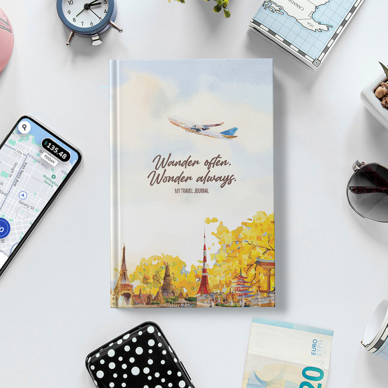 Wander Often Wonder Always - Travel Journal for Long Journey (30 Days) Travel Journals June Trading   
