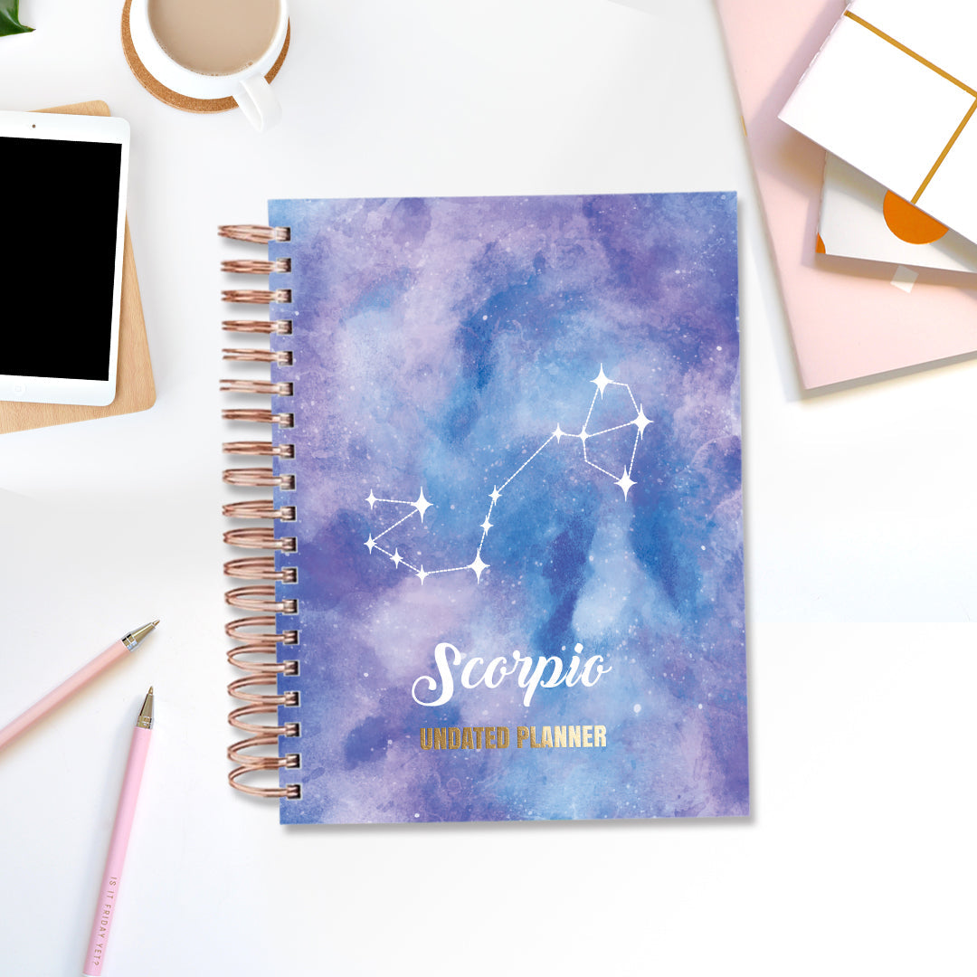Undated Yearly Planner - Scorpio (2023 Collection) + Ultimate Sticker Book Undated Planners June Trading   