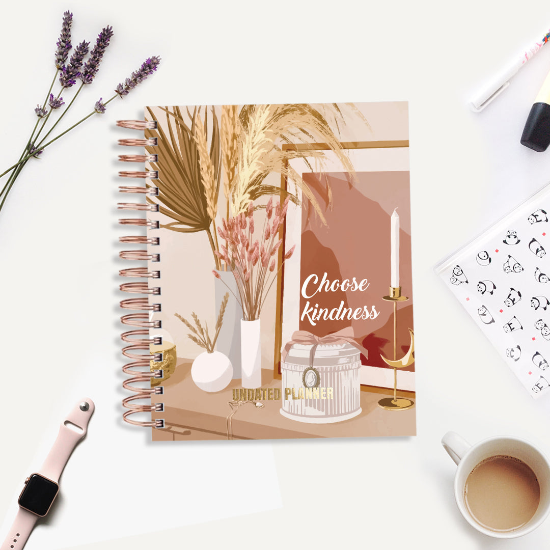 Undated Yearly Planner - Choose Kindness (2023 Collection) + Ultimate Sticker Book Undated Planners June Trading   