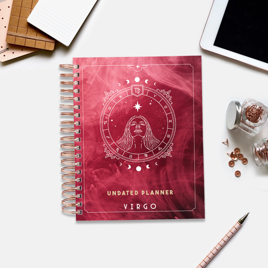 Undated Yearly Planner - Virgo + Ultimate Sticker Book