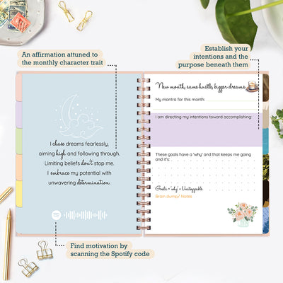 Undated Yearly Planner (2025 Collection) Virgo + Ultimate Sticker Book