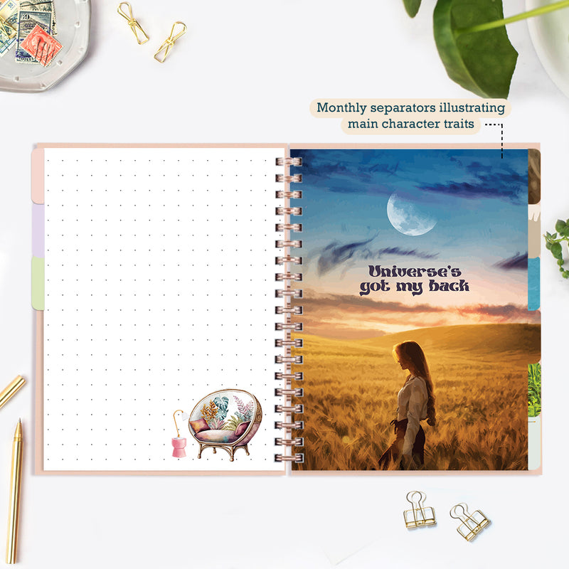 Undated Yearly Planner (2025 Collection) Gemini + Ultimate Sticker Book