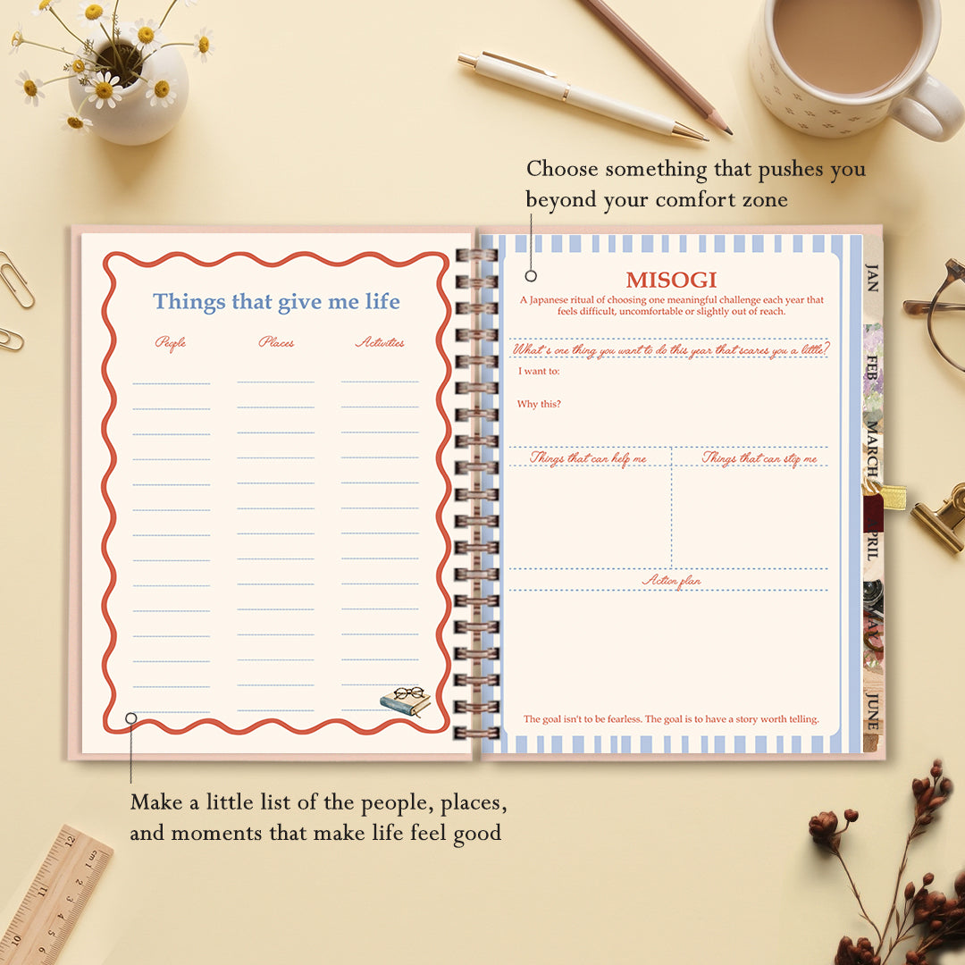 Inside the 2027 dated planner: goals and life list pages