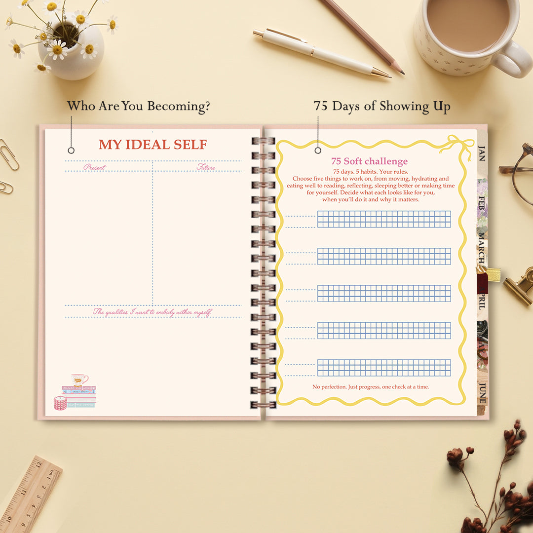 Inside the 2027 dated planner: ideal self and 75 day challenge pages