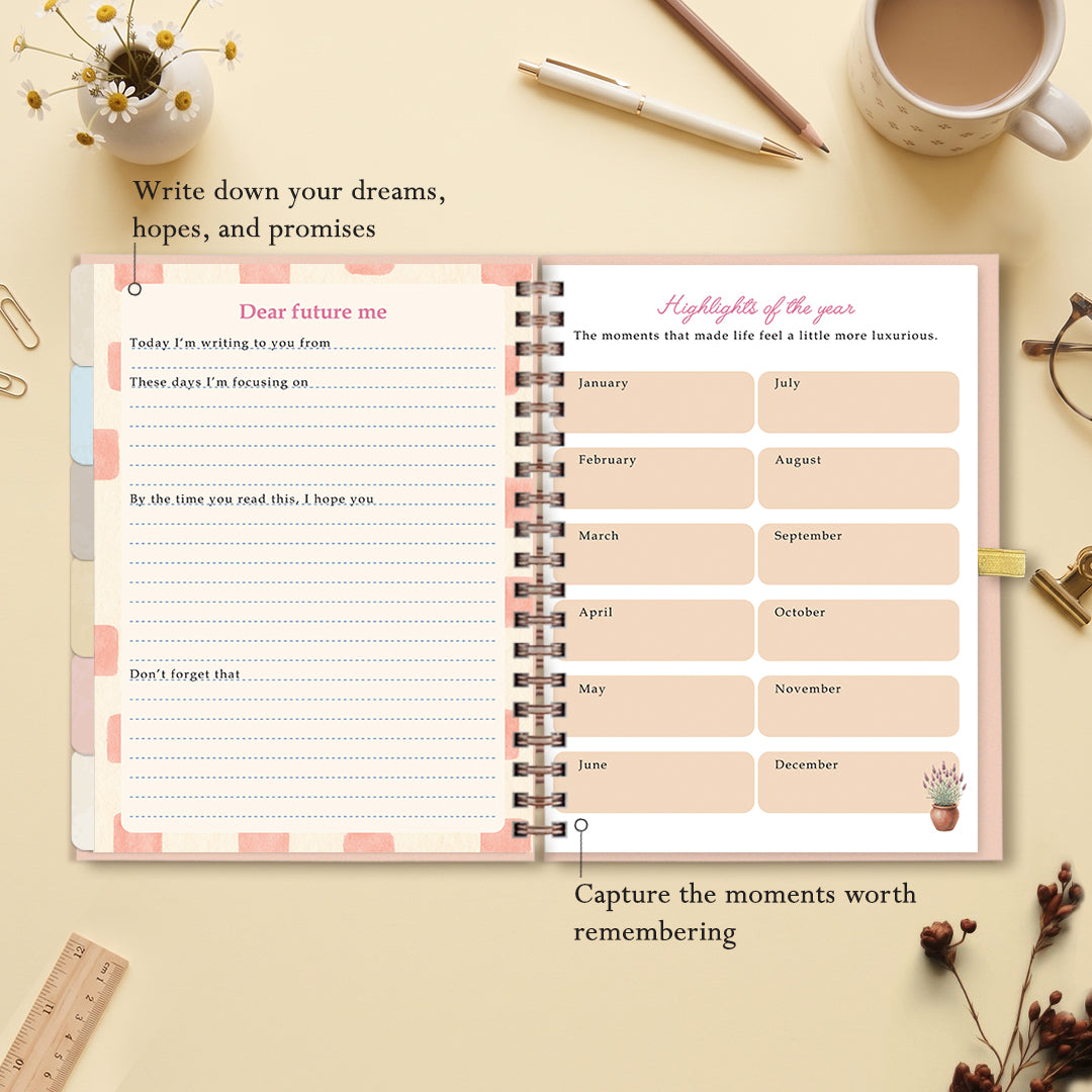 Inside the 2027 dated planner: memories and reflection pages