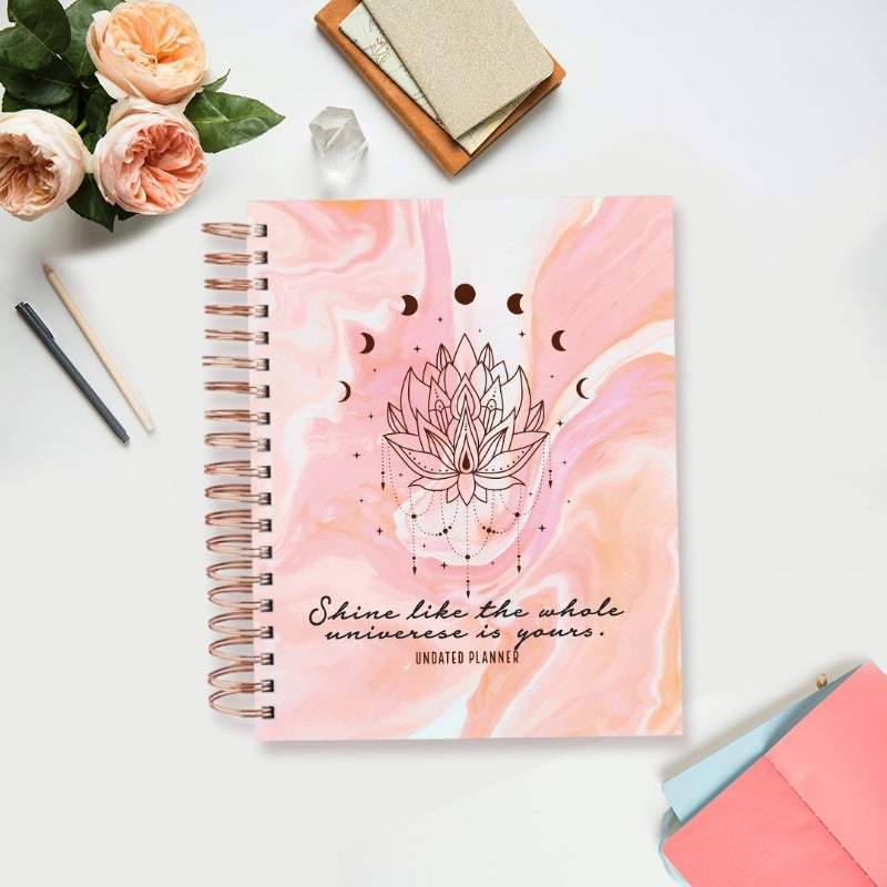 Shine Like The Universe - Undated Yearly Planner Undated Planners June Trading   
