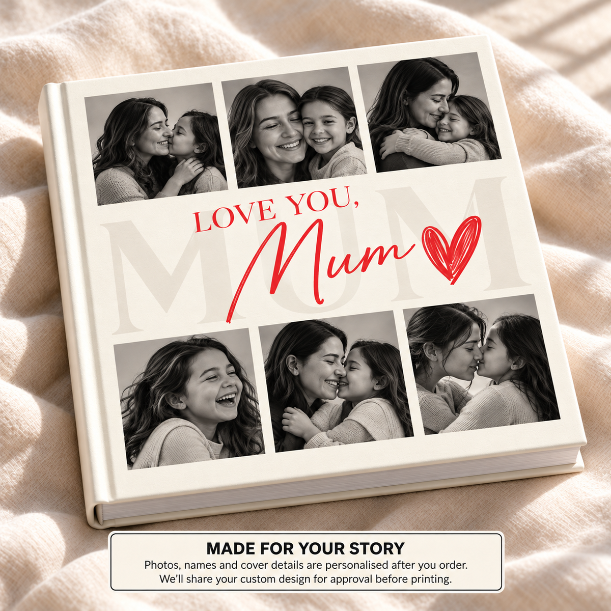 Love You Mum — personalised mum photo book cover
