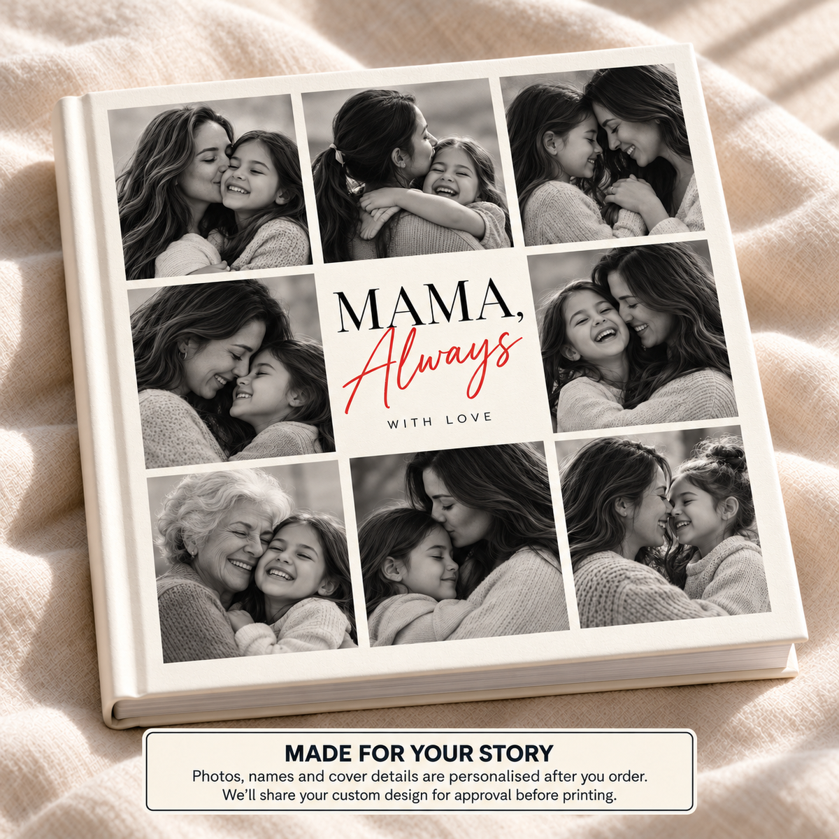 Mama Always — personalised mum photo book cover