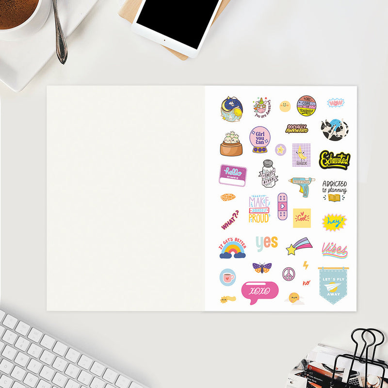 Undated Yearly Planner (2025 Collection) Growth Over Comfort + Ultimate Sticker Book