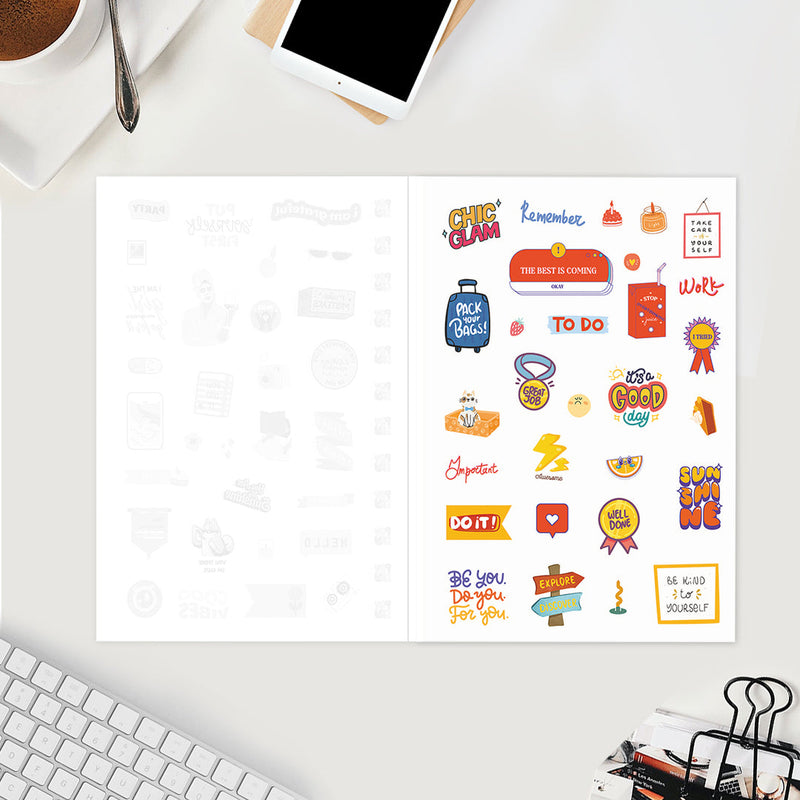 Undated Yearly Planner (2025 Collection) Growth Over Comfort + Ultimate Sticker Book