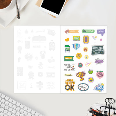 Undated Yearly Planner (2025 Collection) Growth Over Comfort + Ultimate Sticker Book