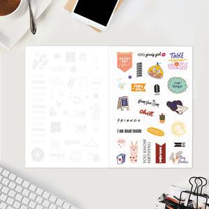 Undated Yearly Planner - Alhamdulillah (2023 Collection) + Ultimate Sticker Book Undated Planners June Trading   