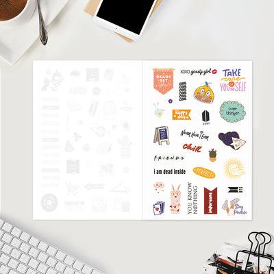 Undated Yearly Planner (2025 Collection) Growth Over Comfort + Ultimate Sticker Book