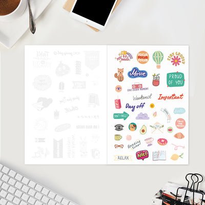 Undated Yearly Planner (2025 Collection) Growth Over Comfort + Ultimate Sticker Book